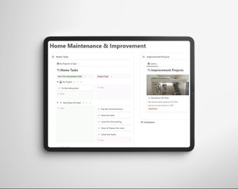 Home Maintenance & Improvements Notion Template | Home projects, Improvements, Home Tasks