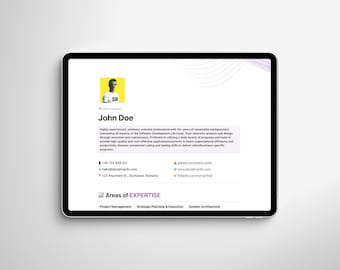 Sjabloon voor esthetisch cv/cv-begrip | Notion-sjabloon, CV-sjabloon, CV-sjabloon, Notion CV, Notion CV, Notion-website