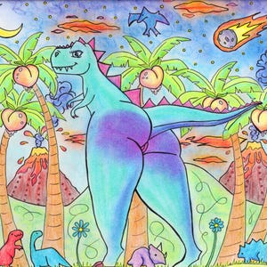 Spanking Kunstdruck: "Spankasaurus"