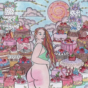 "Original Handmade Spanking Kunst: ""Cake Shop"""