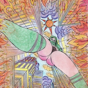 Original handgemachtes Spanking Bild: „Bratzilla“