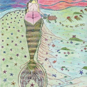 Original Handmade Spanking Kunst: „Mermazing“