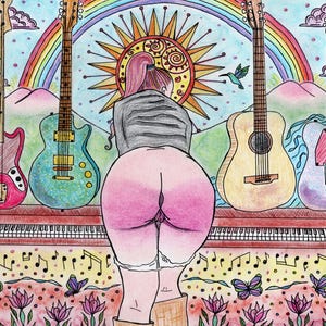 Original Handmade Spanking Bild: „The Blush“