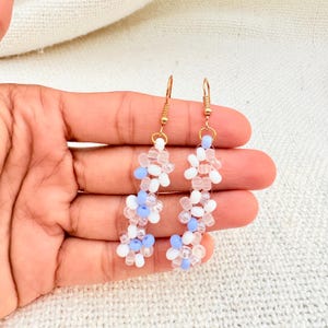 Bead Earring, Chic Beaded Earrings, Unique Handmade Jewelry, Colorful Boho Accessories