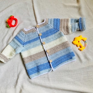 Crochet Baby Cardigan Pattern: Easy Digital Download (Sizes 0-24 Months)