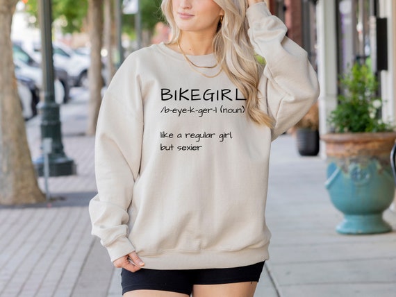 Bikegirl Sweater Funny Sweater Funny Sweater Motorcycle Design Cool Designs Gift for Her Sassy Sweater 2 Etsy Canada