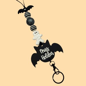 Personalized Lanyard for Keys or ID Badge - ID Badge Lanyard - Beaded Lanyard with Name - Halloween Lanyard - Fall Lanyard