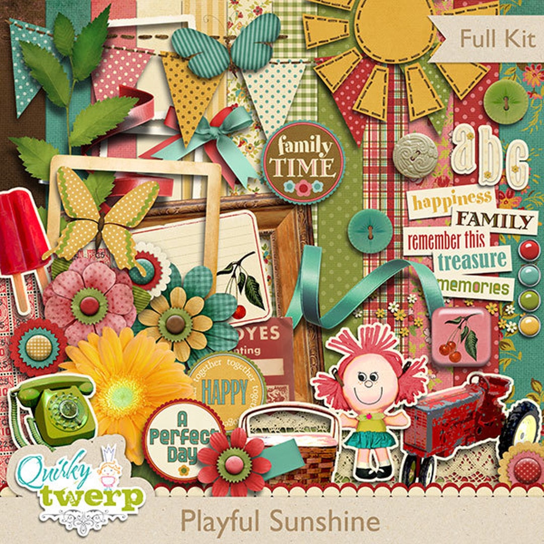 Playful Sunshine Digital Scrapbook Kit 