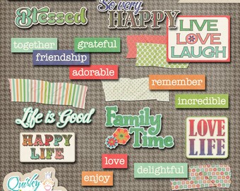 Happy Life Word Art & Patterned Tape