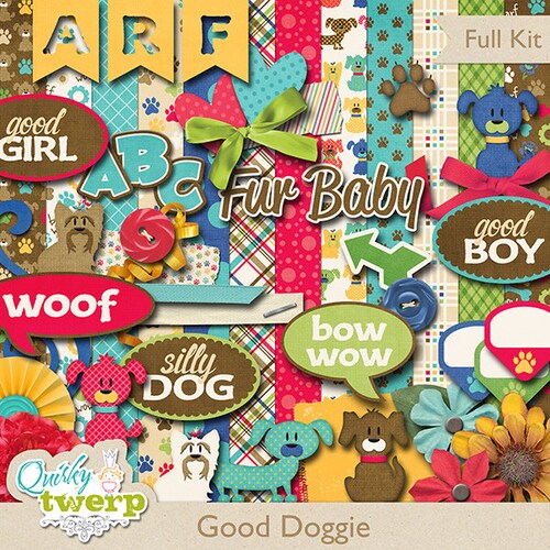 Dog Digital Scrapbook Kit. Dog Themed Scrapbook Kit Digital Etsy