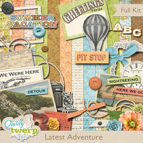 Latest Adventure Digital Scrapbook Kit | Etsy