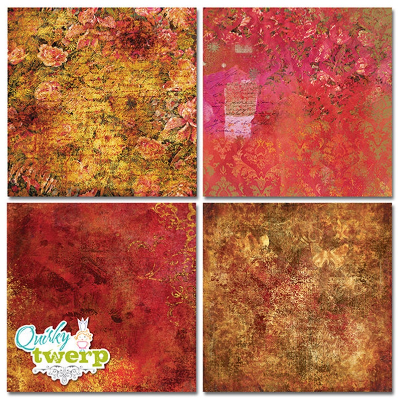 Scarlet Rustica Mini Digital Scrapbook Kit Etsy