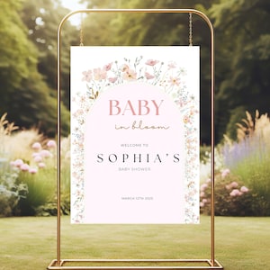 Wildflower Baby Shower Welcome Sign (Digital Download)