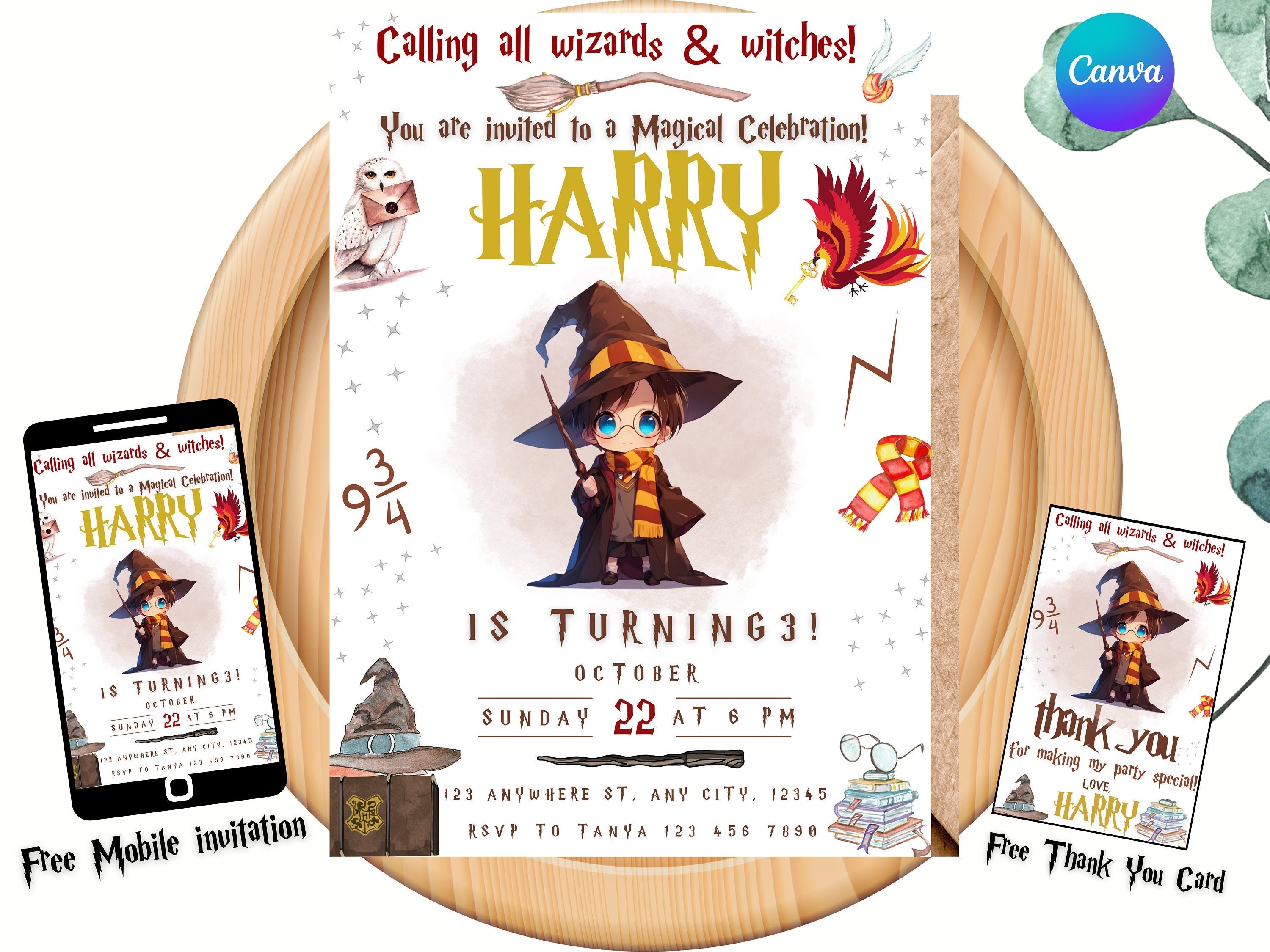 Editable Wizards Birthday Invitation | Magical Birthday Party ...