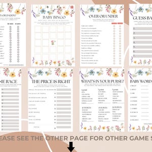 Wildflower Baby Shower Games Bundle: 15 Editable Templates (Digital)