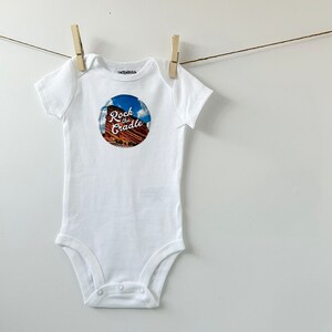 Red Rocks Bodysuit Rock the Cradle Bodysuit Red Rocks Amphitheater Baby Gift Red Rocks Romper Colorado Baby Gift image 3