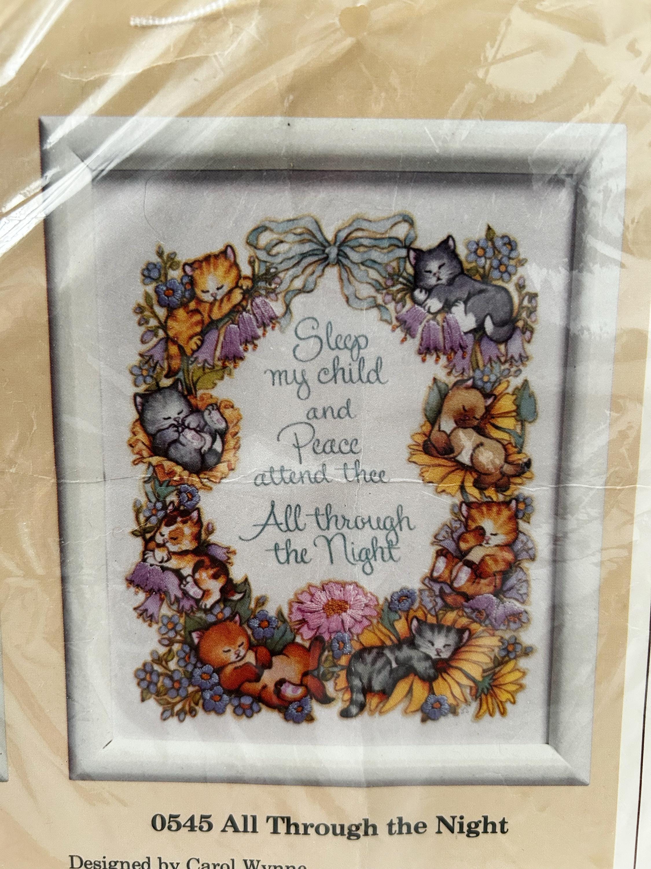Kit broderie point de croix - La nuit du chat - Hobby Jobby