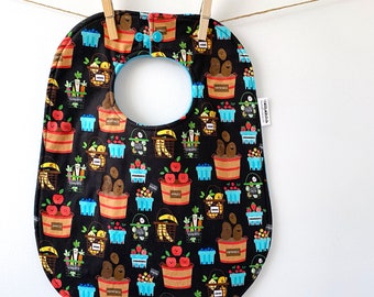 Farmers Market Baby Gift - Farm Stand Baby Bib - Fruits and Veggies Baby Gift - Fruits and Vegetables Baby Bib - Gender Neutral Baby Gift