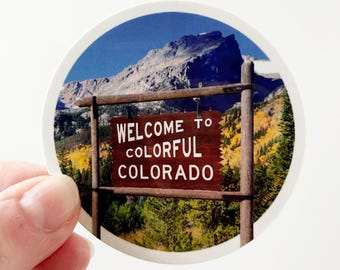 Colorado Sticker - Welcome to Colorful Colorado Sticker - Circular Colorado Sticker - Colorado Souvenir