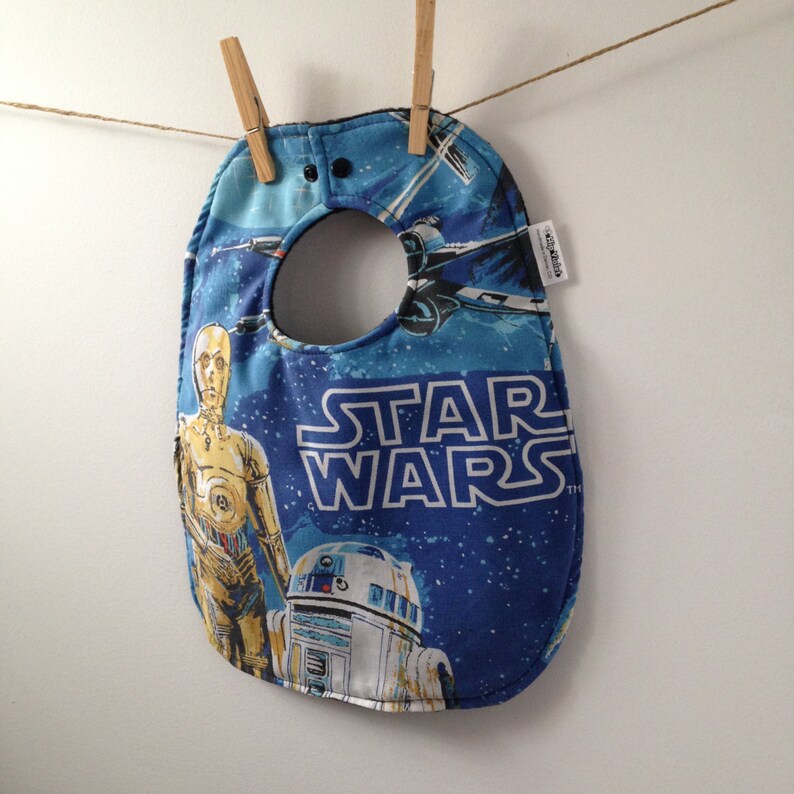 Star Wars Baby Shower Gift Toddler Sized Bib with Snaps from Etsy