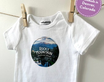 Rocky Mountain National Park Baby Bodysuit - Colorado Baby Gift - Rocky Mountain National Park Baby Gift - RMNP Baby Romper
