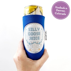 Silly Goose Juice Slim Can Cooler - Silly Goose Gift - Seltzer Can Cooler - Funny Birthday Gift - Funny Can Cooler
