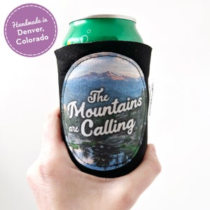 Mountain Gift - Mountain Souvenir - The Mountains are Calling Gift - Mountain Can Cooler - Mountain Wedding - Mountain Birthday Gift