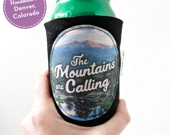 Mountain Gift - Mountain Souvenir - The Mountains are Calling Gift - Mountain Can Cooler - Mountain Can Cozy - Mountain Birthday Gift