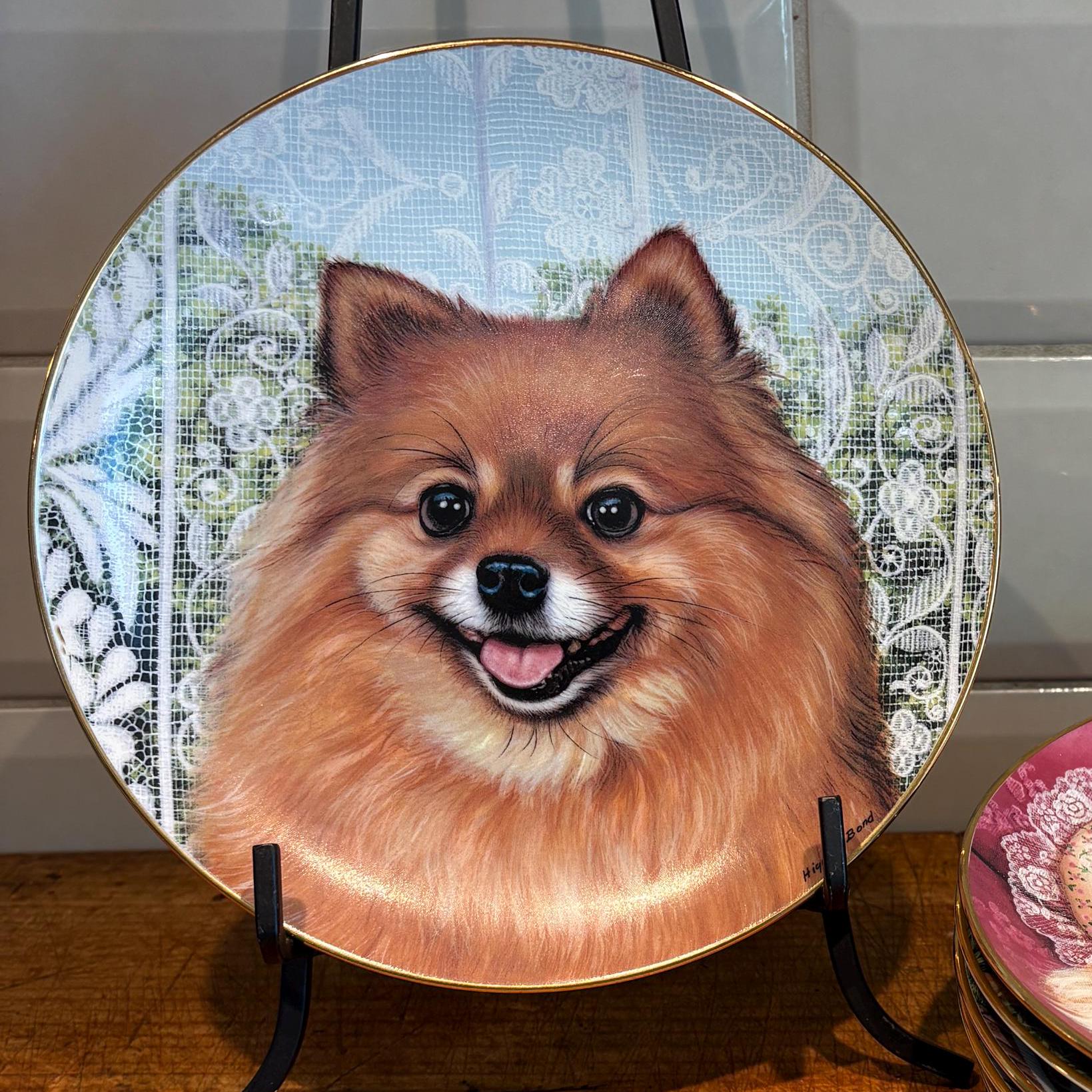 Vintage Pomeranian Plate: Barbara Higgins Bond Artwork, Danbury