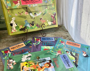 Vintage Walt Disney Treasure Chest Book Set, Peter Pan, Bambi