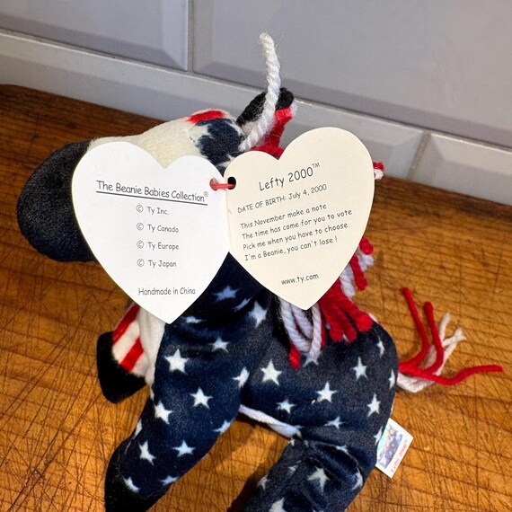 Ty Beanie Babies: Righty Elephant & Lefty Donkey - 2000 Republican