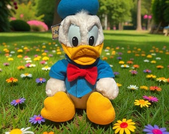 Vintage Donald Duck Sailor Plush Toy Stuffed Animal Disney Collectible Original Tag