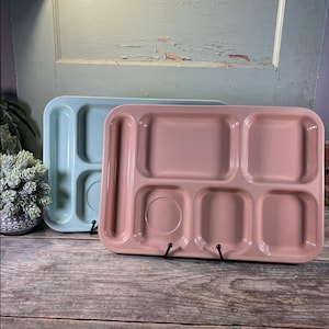 Vintage Dallas Ware melamine cafeteria tray, pink or blue, midcentury school lunch tray, TV or buffet tray. Sold separately