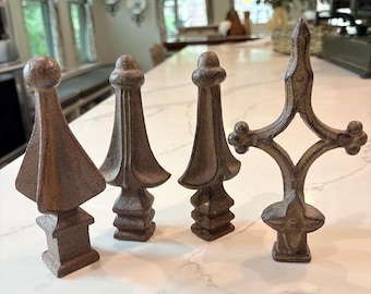 Vintage Cast Iron Architectural Salvage Paperweights, Chess Pieces, Dark Academia Decor