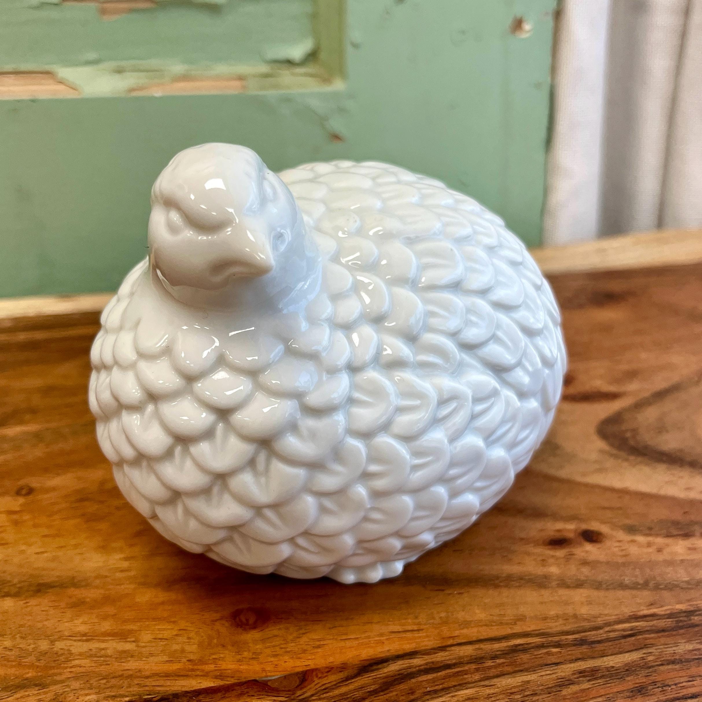 Vintage White Porcelain Partridge Figurine - Mid Century Japan OMC 