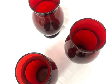 Vintage Anchor Hocking Royal Ruby Red Vase