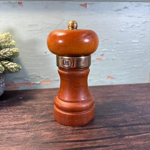 Conjunto de moedor de sal e pimenta vintage William Bounds Wood - Ajustável grosso/fino