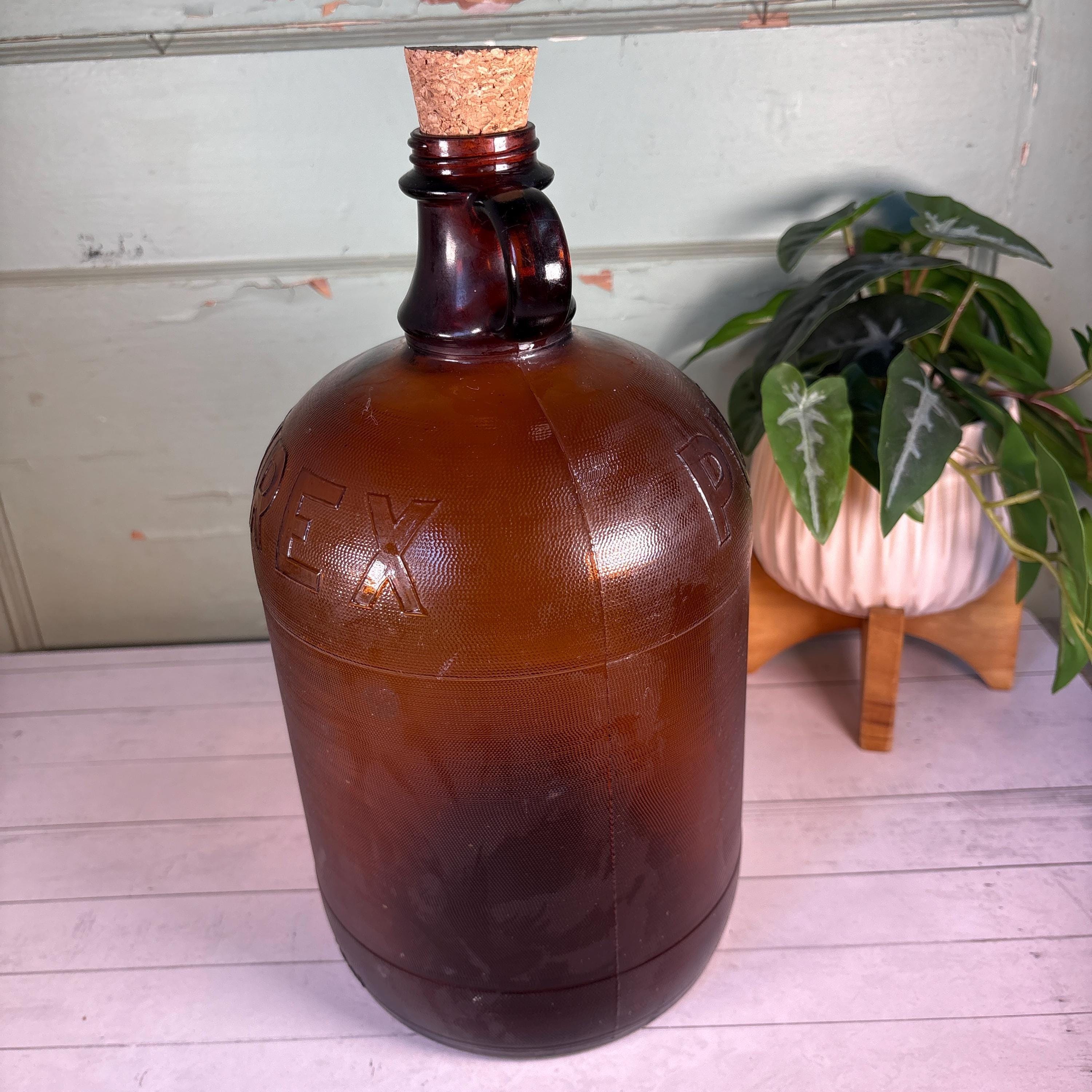 Vintage Purex Brown Glass Bottle: Large Soap Jug With Cork - Etsy