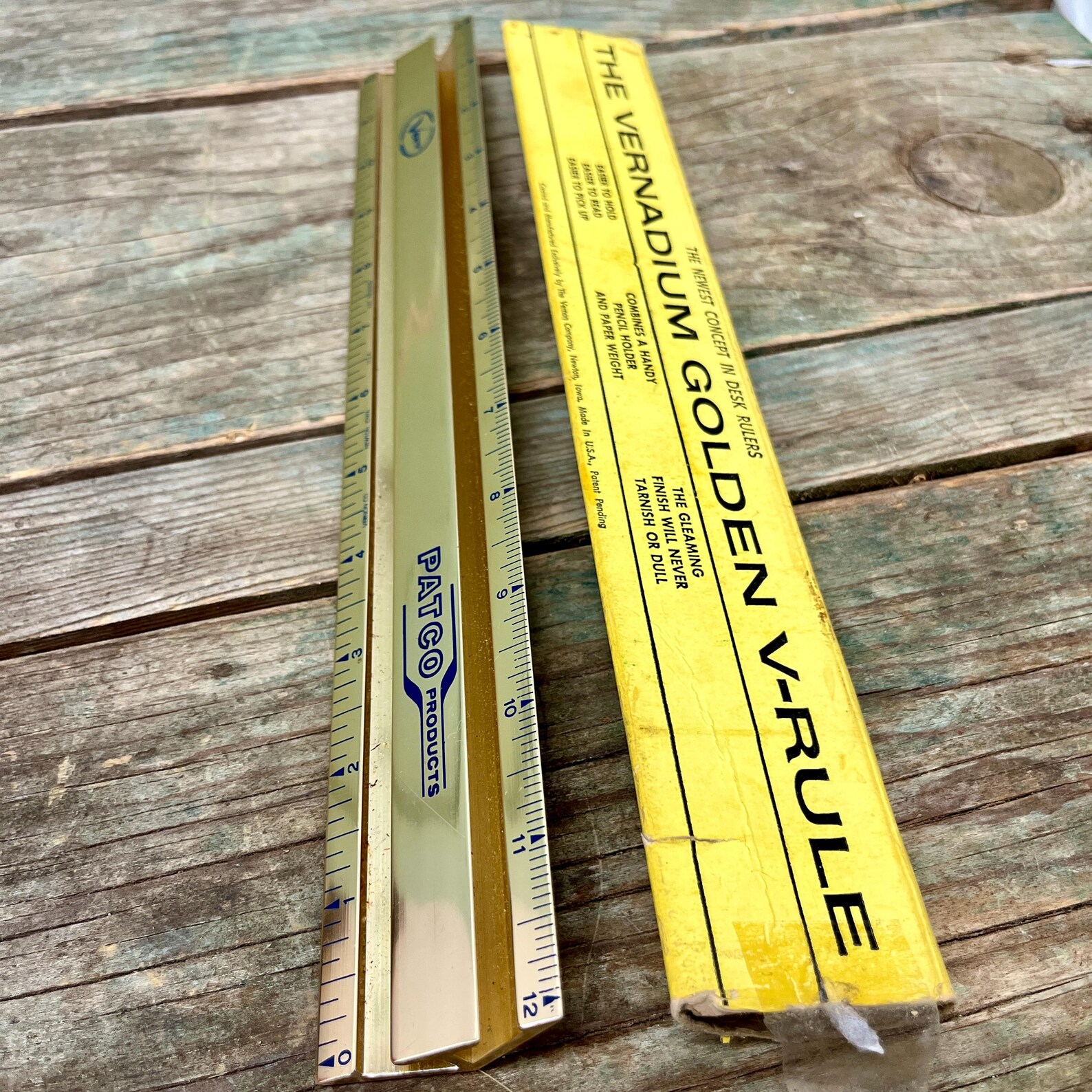 Ven Ruler Vintage Vernadium Golden V-rule Ruler: Patco Products Ad - Etsy