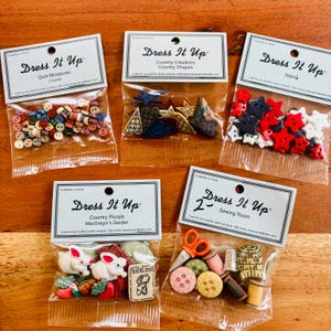 Vintage 'Dress it Up' Buttons: USA Made Specialty Plastic Buttons