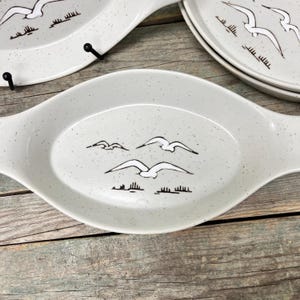 Casseruola in gres vintage Otagiri con gabbiano giapponese