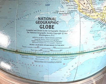 1961年ナショナルジオグラフィックの地球儀(透明なルーサイト製 1961年ナショナルジオグラフィックの地球儀(透明なルーサイト製