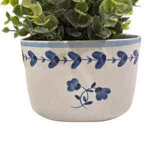 Ceramic blue floral heart small planter marked R.B Bernarda Portugal