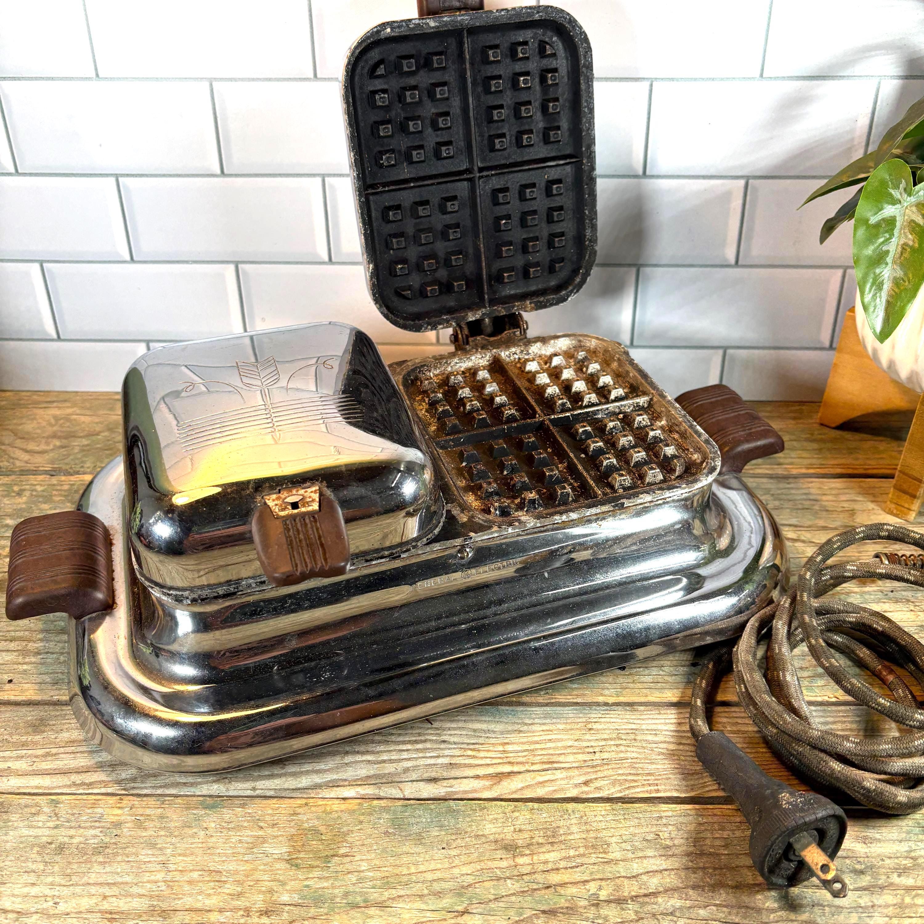 キッチン家電 USA vintage waffle maker GeneralElectric Vintage 1960s General Electric GE Automatic Grill Waffle
