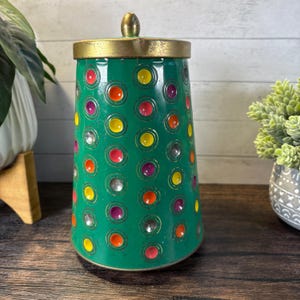 Vintage Tin West Germany Vintage Candy Storage Match Holder Collectable Tin, Christmas Tree Tin,