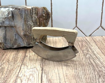 Vintage Hill Solingen Germany Mezzaluna Knife | Double-Bladed Mincing Knife | Hachoir
