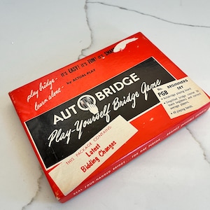 Vintage Auto Bridge Spielbrett, 1957 Spiel, Bridge selbst spielen, werde ein Experte, kostenloser Versand garantiert