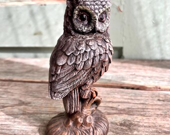 ヴィンテージの手描き陶器製フクロウの置物 - Etsy 日本
