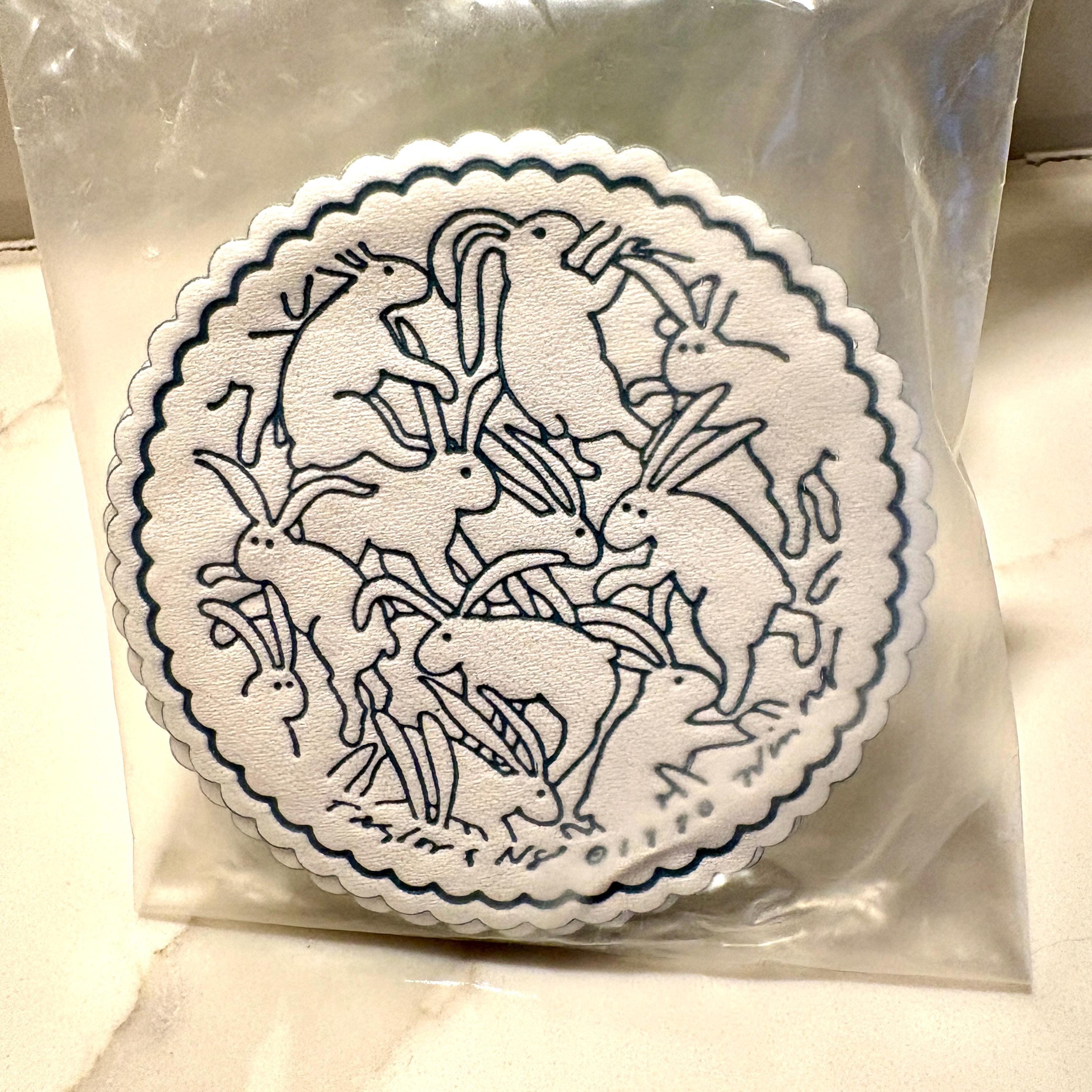Vintage Barware Set: Bunny Coasters & Glass Swizzle Sticks - Etsy