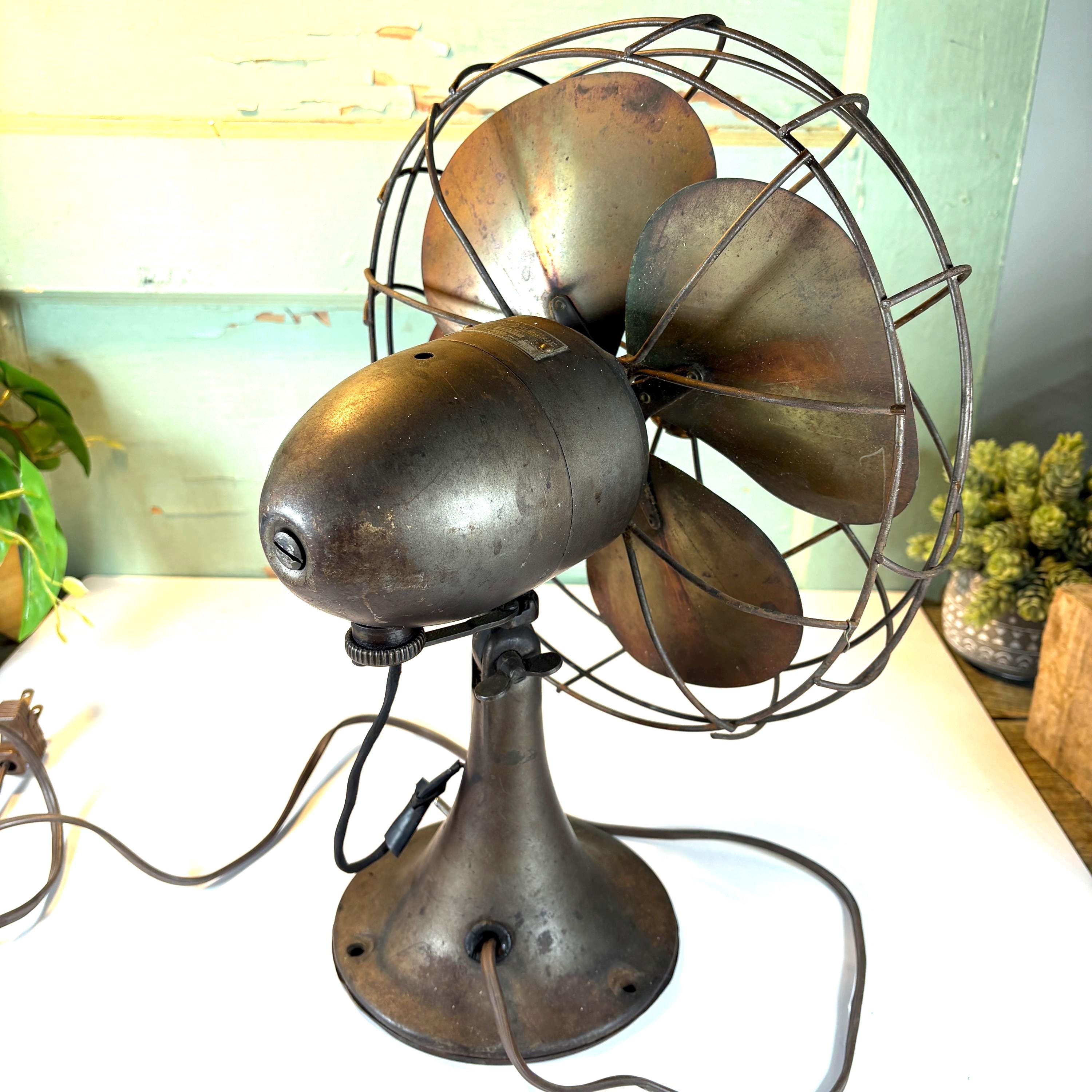 実働】戦前モデル EMERSON 6250-D 10インチ真鍮4枚羽ファン 実働】戦前